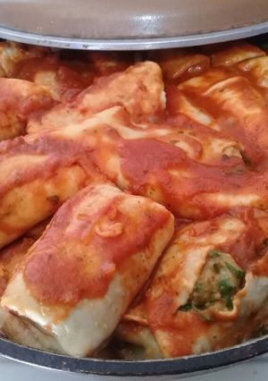 Una foto de Canelones de verdura y carne