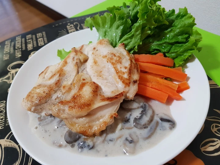 Langkah Gampang Membuat Resep Steak ayam saus jamur yang Bikin Ngiler Anti Ribet, Menggugah Selera
