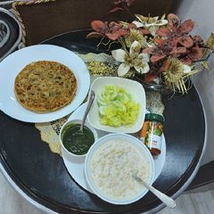 Potato and fenugreek leaves paratha A picture of Potato and fenugreek leaves paratha.