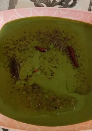 A picture of Bhathua saag raita.