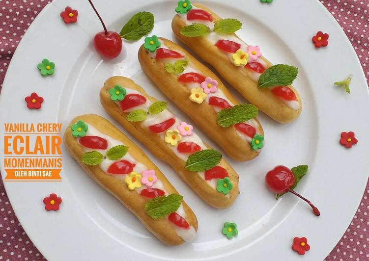 Vanilla & Cherry Eclair