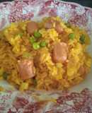 Arroz con salchichas