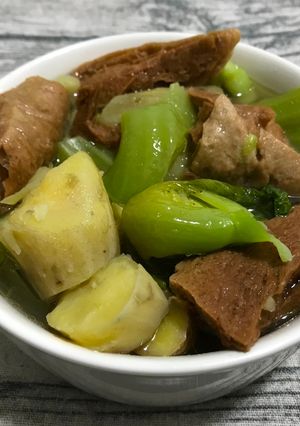 芥菜地瓜豆筍湯 的食譜成品照片