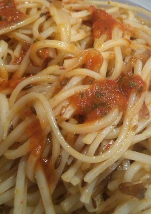 A picture of Stir Fried Schezwan Noodles with Desi Twist ;).