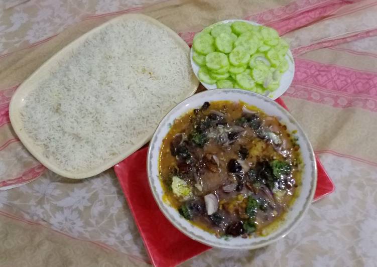 Recipe of Any-night-of-the-week MAKHNI CHANA DAAL GOSHT &amp; BOILED RICE