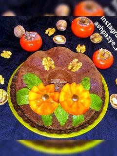 عکسی از دستور کیک خرمالو بدون فر 🌸