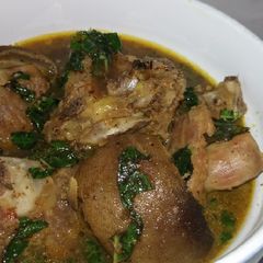A picture of Goat meat pepper soup.