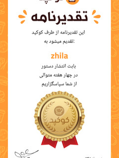 عکسی از دستور تقدیر نامه من