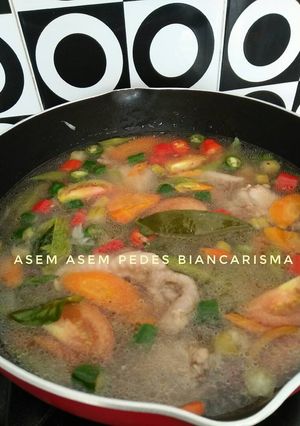 Foto resep Asem asem ayam pedes