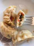 Gyoza ravioli cinesi con ripieno di pollo e zucchine