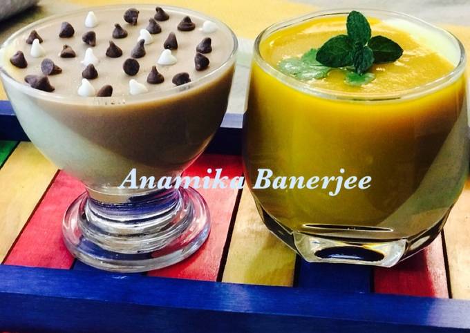 Recipe of Fancy Vanilla-Mango Panna Cotta &amp;amp; Coffee/Espresso Panna Cotta for Vegetarian Food