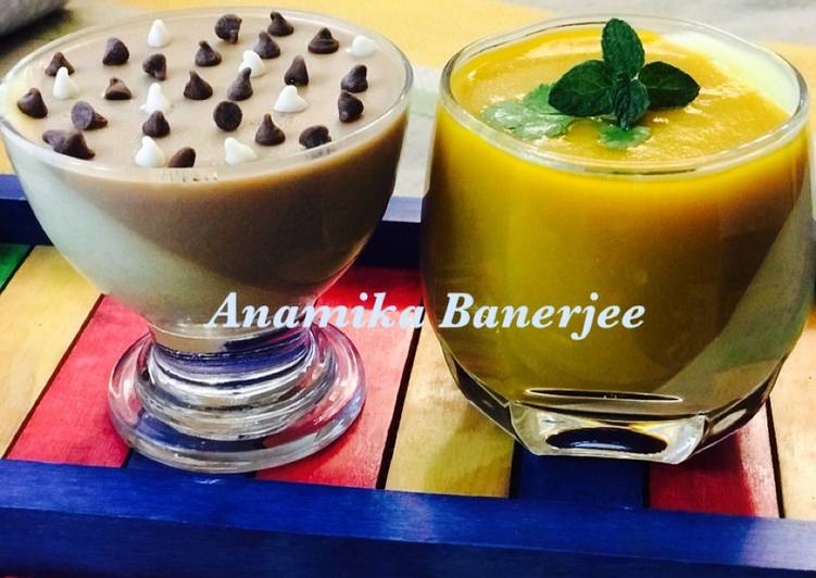 Vanilla-Mango Panna Cotta & Coffee/Espresso Panna Cotta