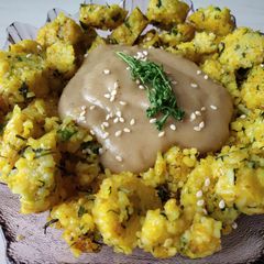 A picture of Chawal ke fundke with Rabdi.