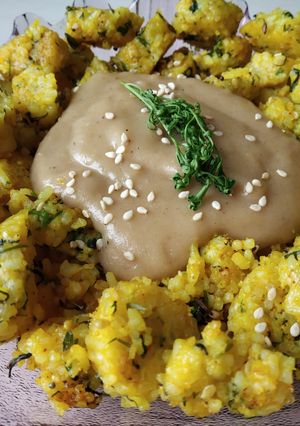 A picture of Chawal ke fundke with Rabdi.