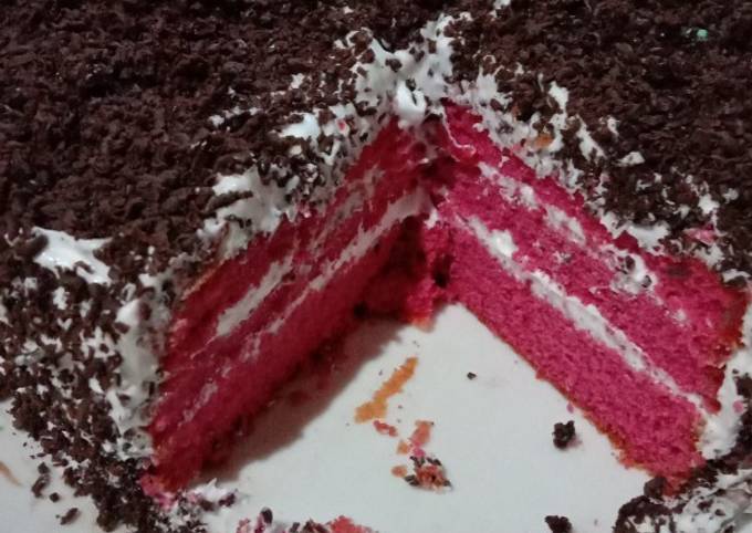 Yuk intip, Cara termudah buat Redvelvet cake toping coklat yang sempurna