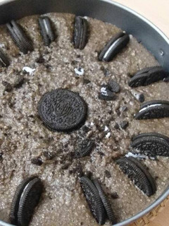 Una foto de Cheesecake vegana de oreo o pastel de queso vegano