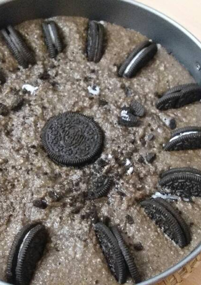 Una foto de Cheesecake vegana de oreo o pastel de queso vegano