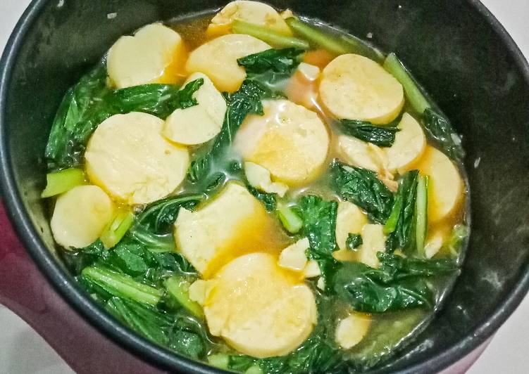 Langkah Mudah untuk Menyiapkan Sawi Hijau Egg Tofu Saus Tiram, Lezat
