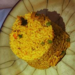 Palm oil fried rice A picture of Palm oil fried rice.
