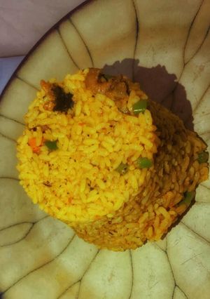 A picture of Palm oil fried rice.