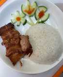 Cơm với thịt ba chỉ nướng dễ làm và nhanh