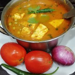 A picture of Matar Paneer dhaba style.
