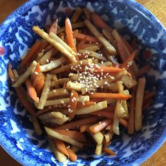 A picture of Celeriac and carrot Kinpira.