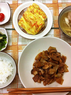野菇燒牛肉定食 的食譜成品照片