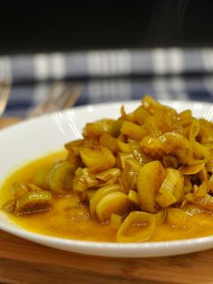 Una foto de Puerros al curry