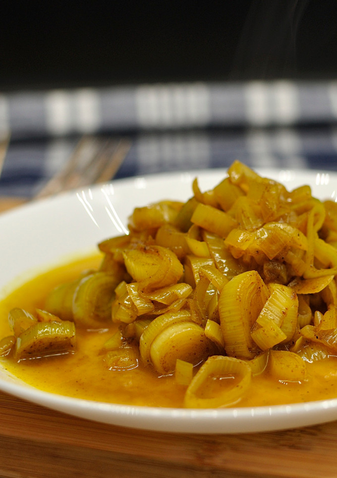 Una foto de Puerros al curry