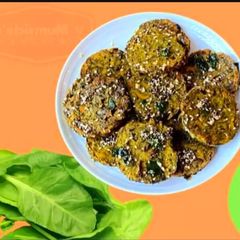 A picture of Spinach barley crispy muthiya (healthy recipes).