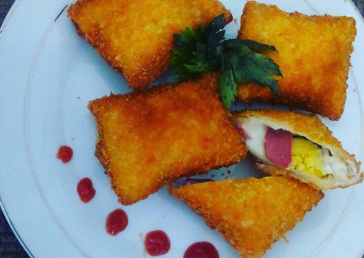 Risoles Mayo Roti Tawar step by step