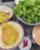 Bánh Xèo Chảo Không Dầu Mỡ (Mắm đậu phộng Phan Rang)