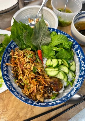 A picture of Grilled Pork Lemongrass Vermicelli | Bún Thịt Nướng.
