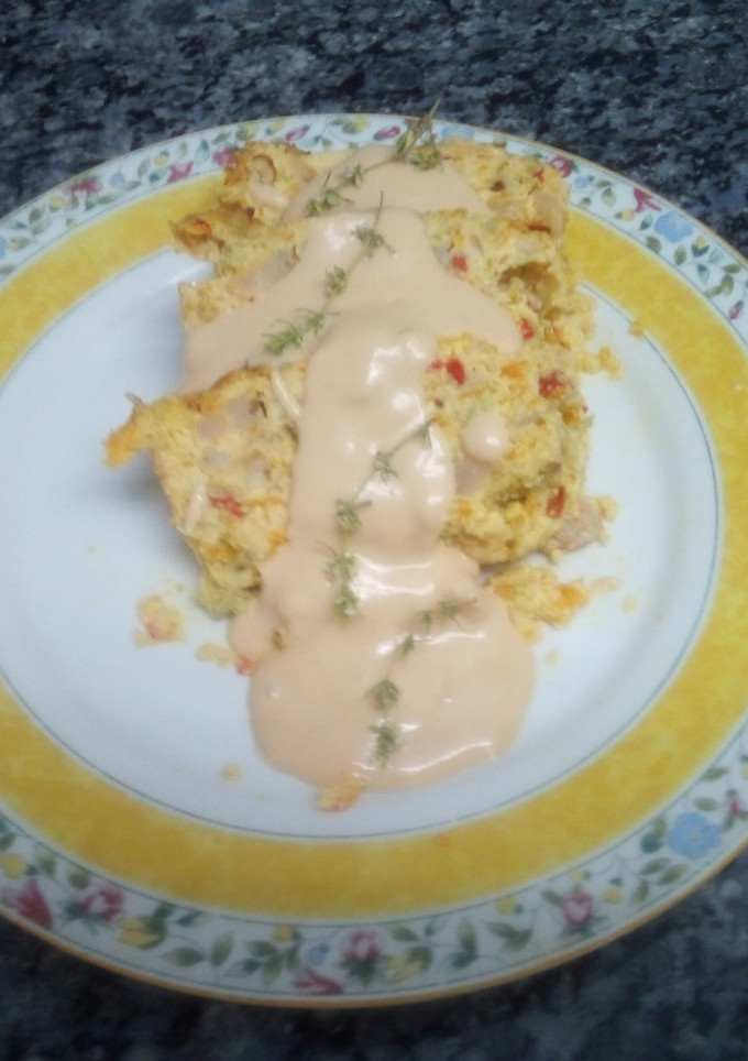 Una foto de Pastel de hortalizas con gambas