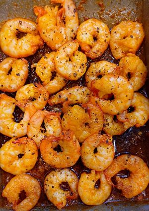 Hình của món Tôm bóc vỏ rim tiêu.