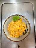 Papas con espagueti cremoso