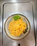 Papas con espagueti cremoso