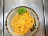Papas con espagueti cremoso