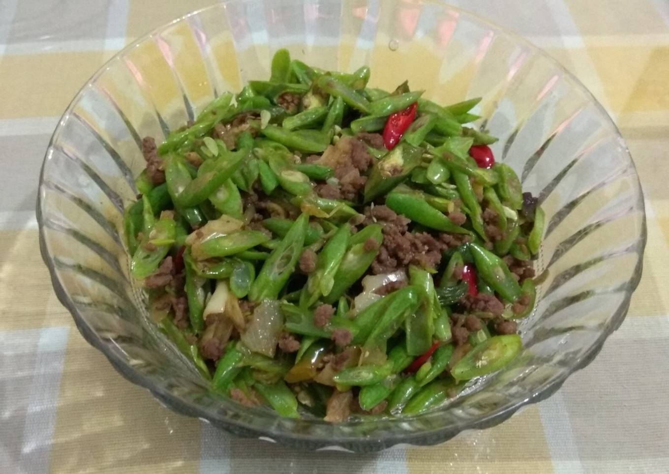 Resep Tumis buncis daging cincang yang Enak Banget