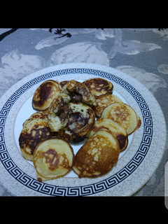 A picture of Nutella fluffy pancakes.