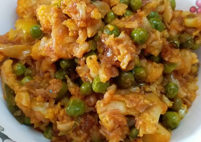 Recipe of Ultimate Green Peas and Cauliflower Sabzi