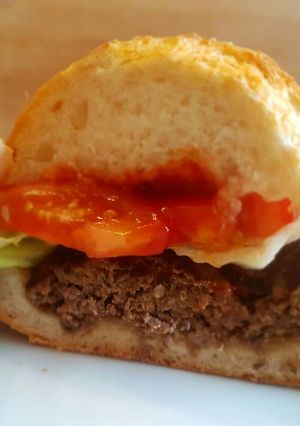 A picture of Mushroom Blended Burger (First Attempt).