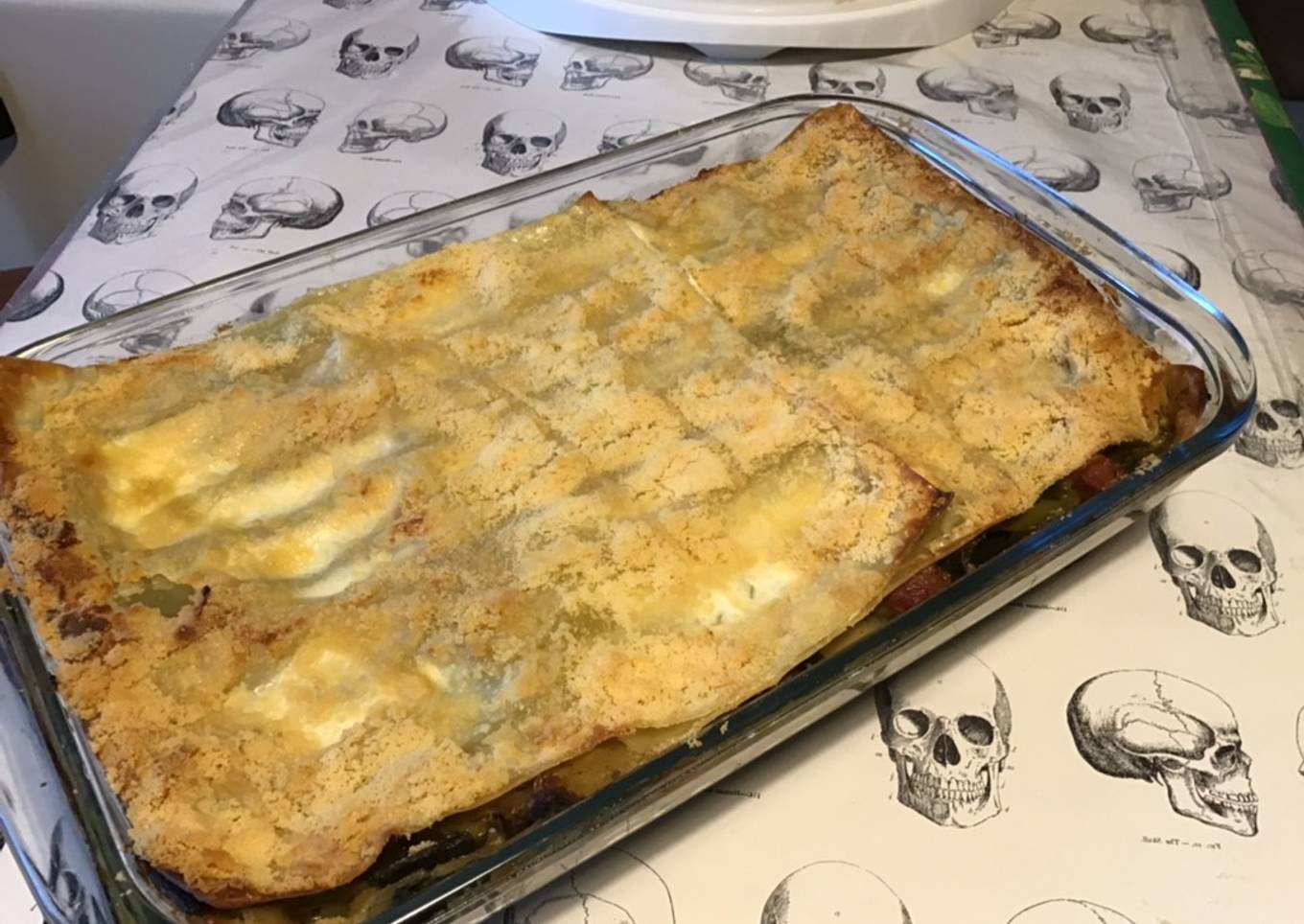 Lasagnes aux poireaux,sauce butternut et parmesan