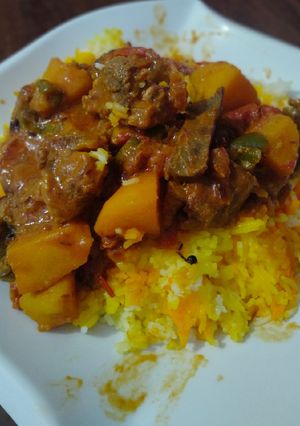 A picture of Beef Biryani.