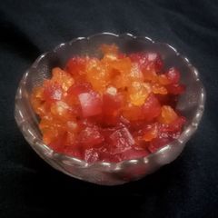 A picture of Tuti fruti from water melon rind.