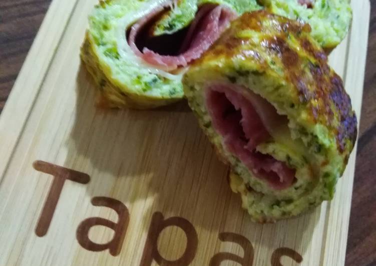 Tapas con rotolo frittata di zucchina