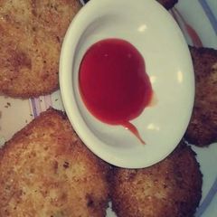 A picture of Chicken Potato kabab.