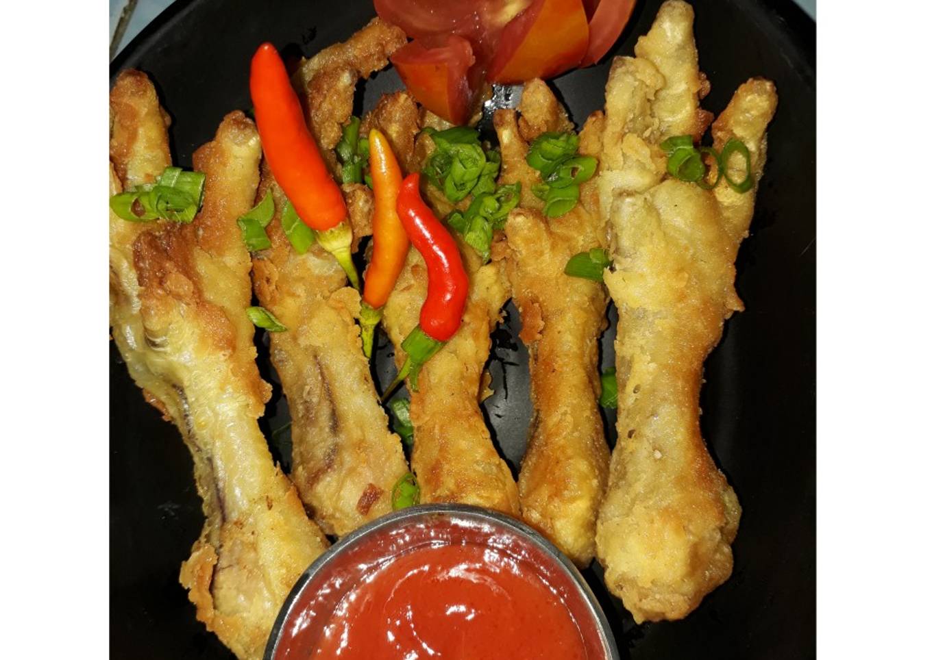 Ceker goreng tepung saos tomat