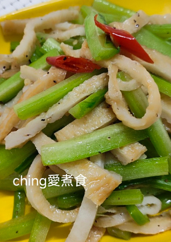 十分鐘上菜-熱炒加茉魚板 的食譜成品照片